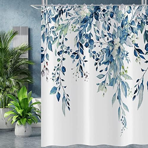 Eucalyptus Leaf Shower Curtain with 12 Hooks 1