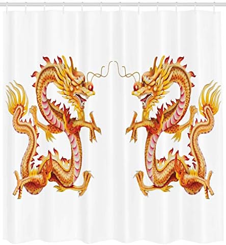Ambesonne Dragon Shower Curtain Vermilion Yellow 69 x 70