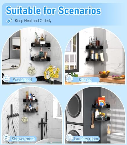 Buways 360 Rotating Corner Shower Caddy 2Pack