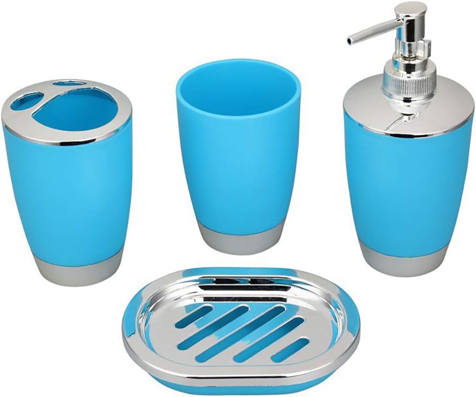 Wilove 4 Pcs Plastic Bathroom Accessories Set