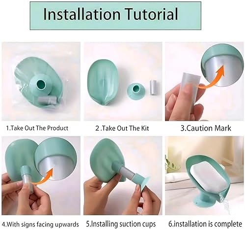 Self-Draining Soap Dish with Suction Cup Holder