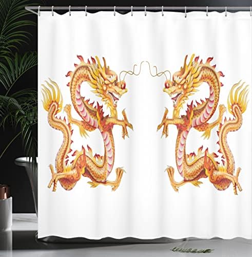 Ambesonne Dragon Shower Curtain Vermilion Yellow 69 x 70