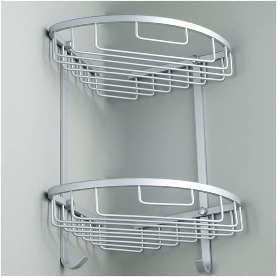 Aluminum Shower Caddy Double Tiers Triangle Bath Organizer