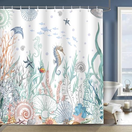 PAEOT Nautical Coastal Shower Curtain Set