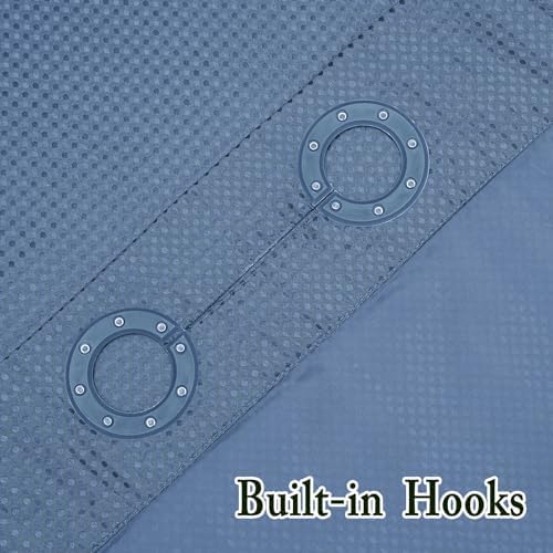Gibelle Waffle Weave Shower Curtain Set with Liner Hotel Style Moonlight Blue 72x74