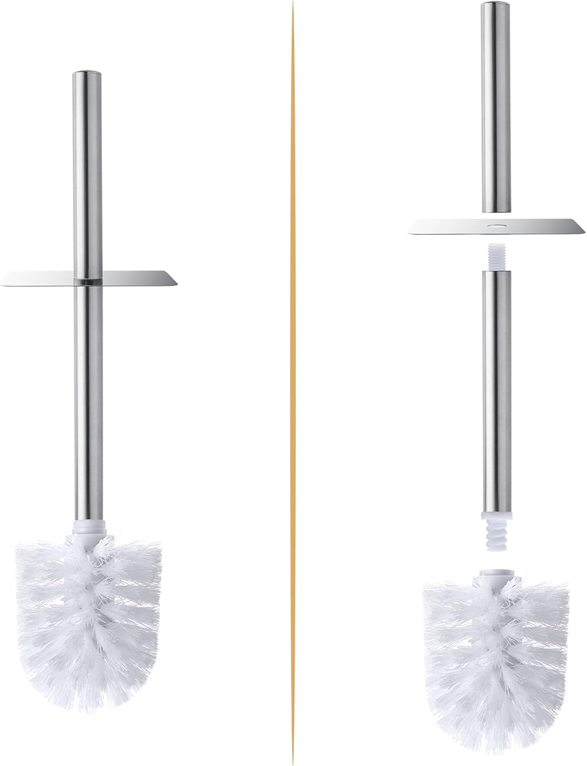 GOBAM Bamboo Toilet Brush with Holder for All Toilets