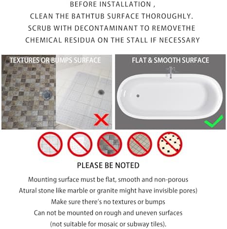 Non-Slip Bathtub Mat with Suction Cups and Drain Holes