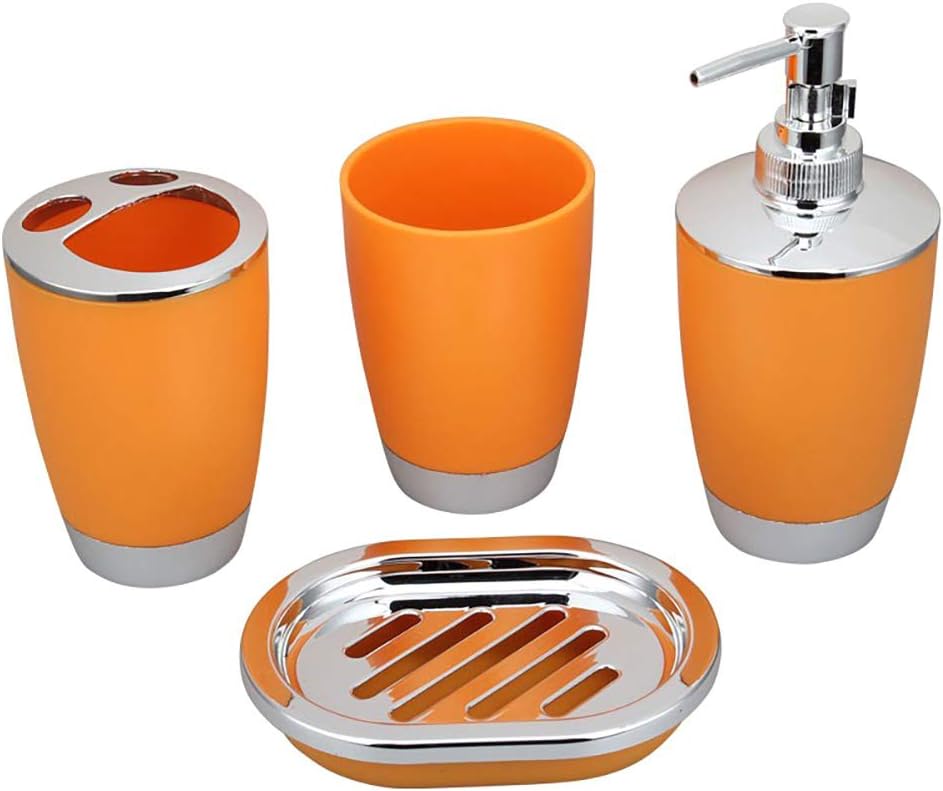 Wilove 4 Pcs Plastic Bathroom Accessories Set
