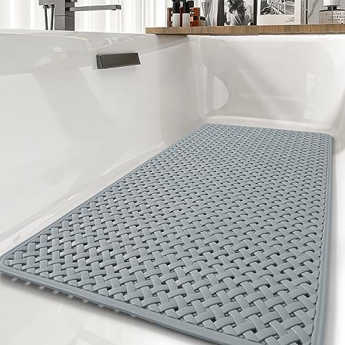 tchdio Non-Slip Bathtub Mat with Suction Cups and Drain Holes 1