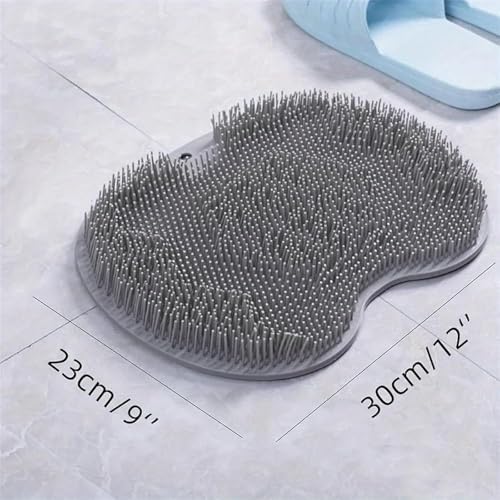 Gilusen Hands-Free Foot Scrubber Mat with Suction Cups Yellow