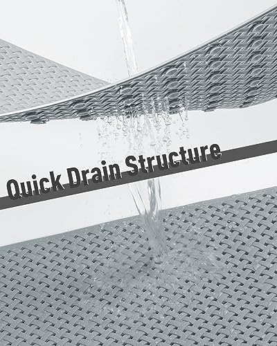 tchdio Non-Slip Bathtub Mat with Suction Cups and Drain Holes 1