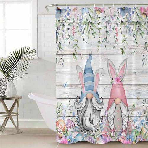 ZOE GARDEN Easter Gnomes Shower Curtain Set