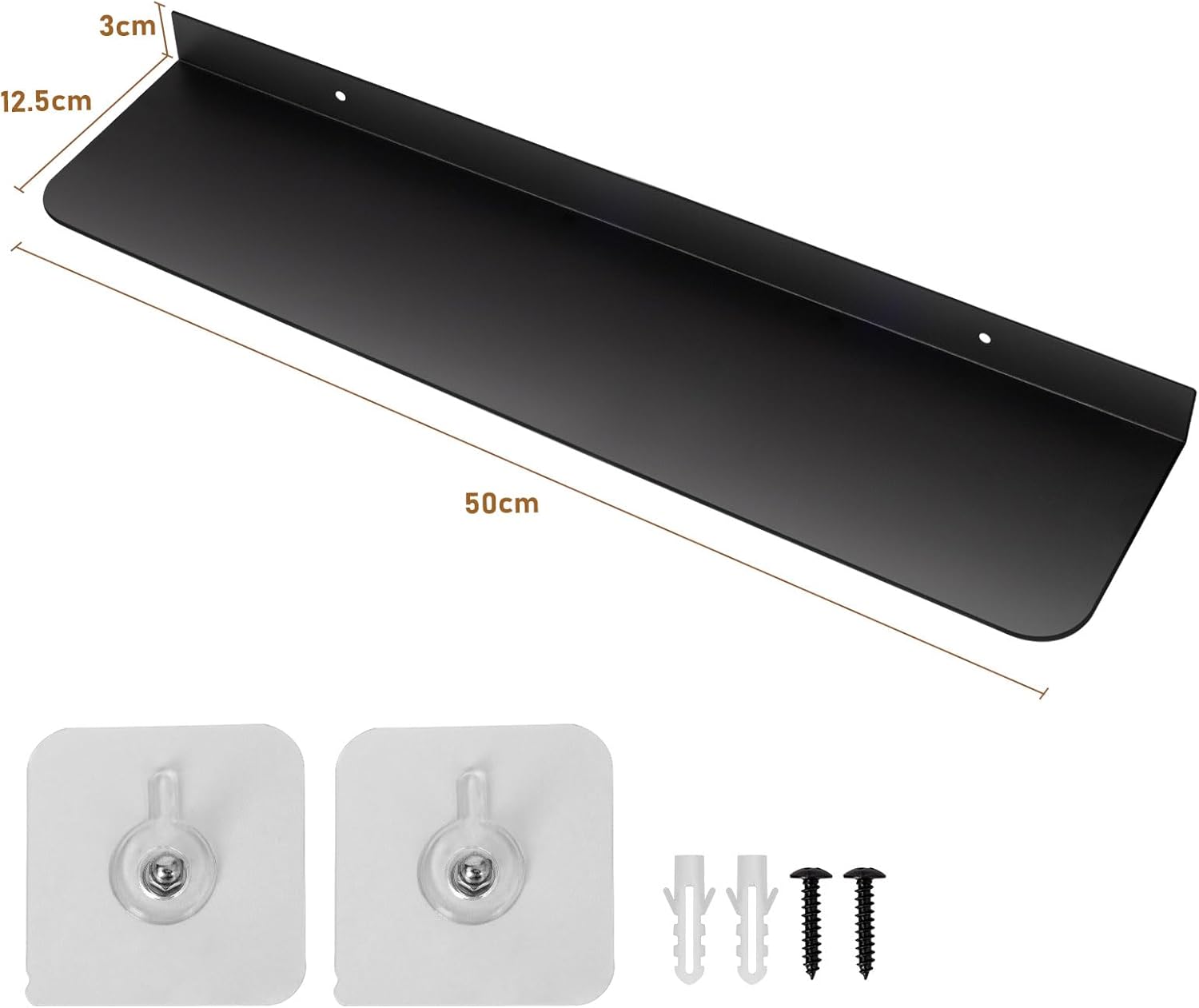 2 Pack Aluminum Shower Caddy Shelf with Self-Adhesive Installation