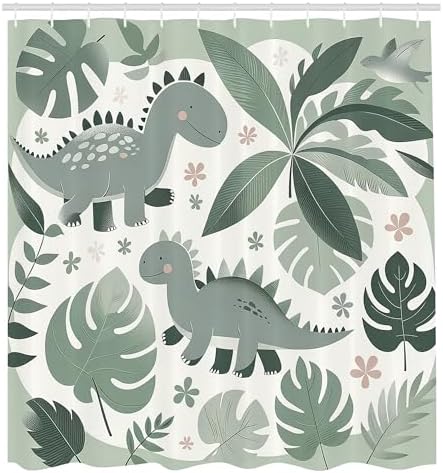 Ambesonne Dinosaur Shower Curtain Set