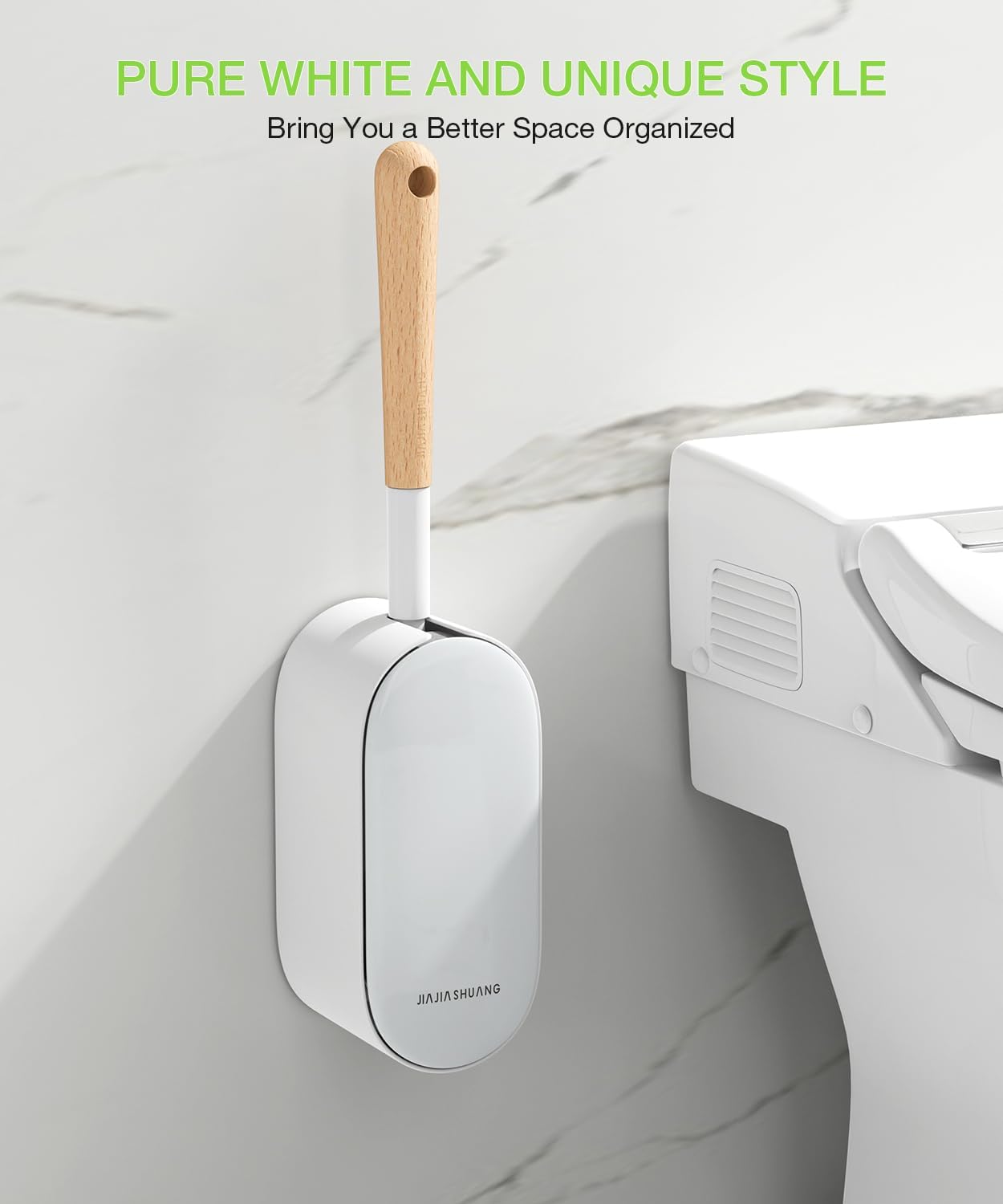 OSCIOSS Bamboo Toilet Brush Set 2 Pack