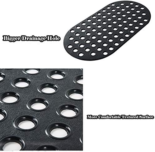 ALL PRIDE Non Slip Black Bathtub Mat 29x15 Inch Oval