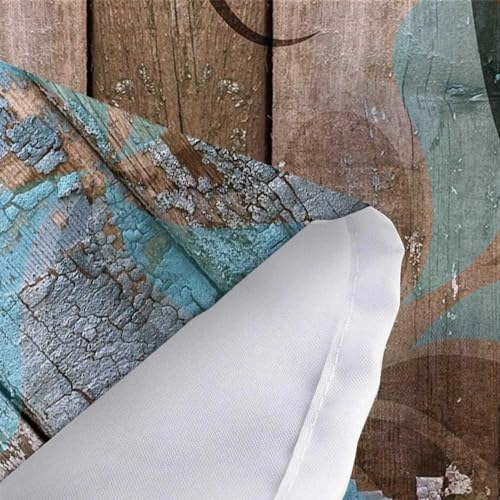 JAWO Teal Dahlia Small Shower Curtain Set