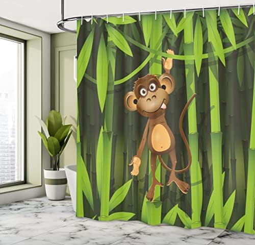 Ambesonne Jungle Shower Curtain Set with 12 Hooks 1