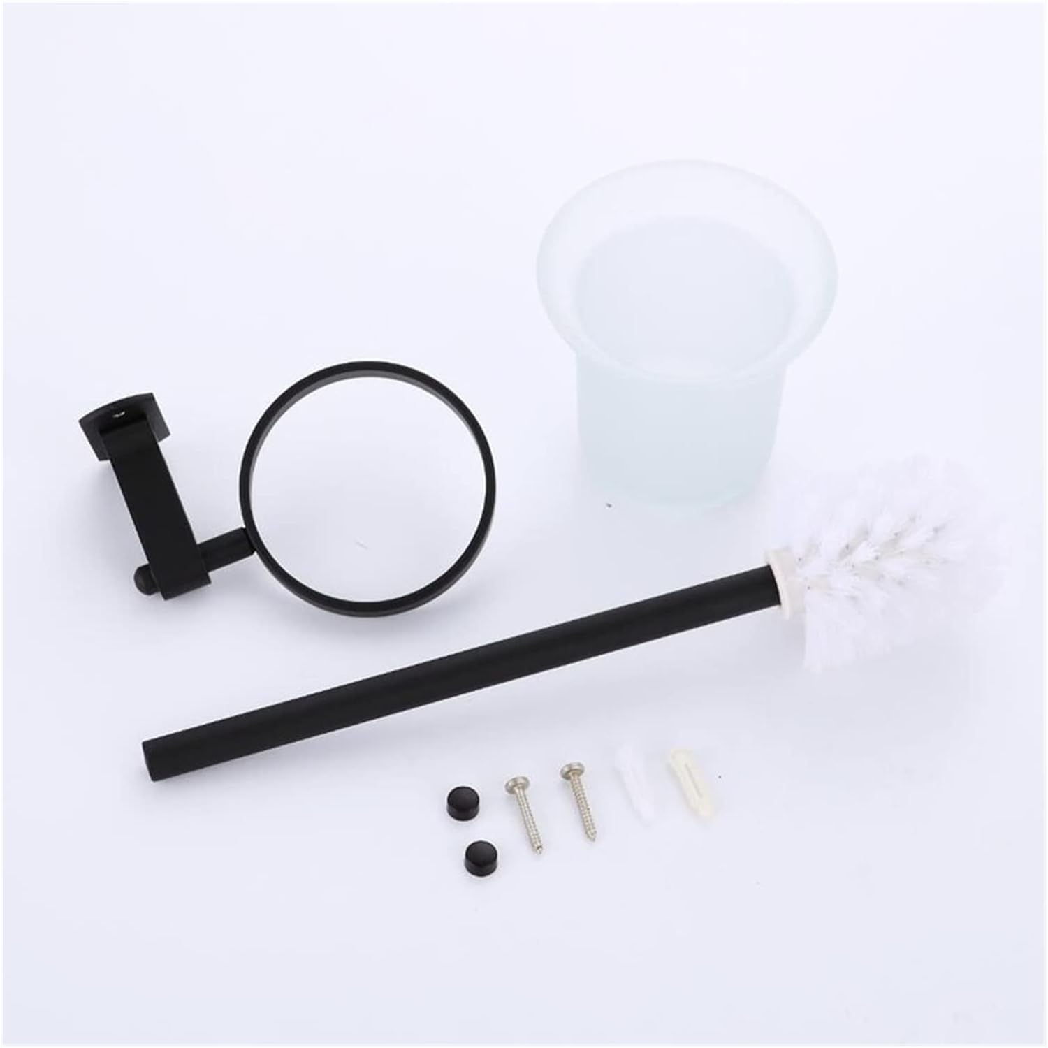 INPETS Black Space Aluminum Toilet Brush Holder