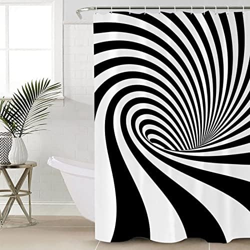 ZOE GARDEN Visual Vortex Optical Shower Curtain Set 1
