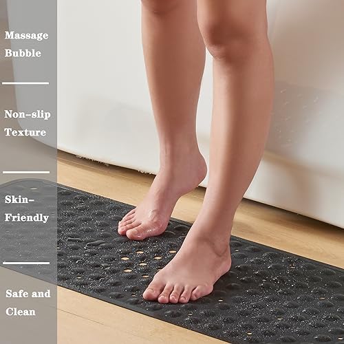 Yanzifly Extra Large Non-Slip Silicone Bath Mat - Black