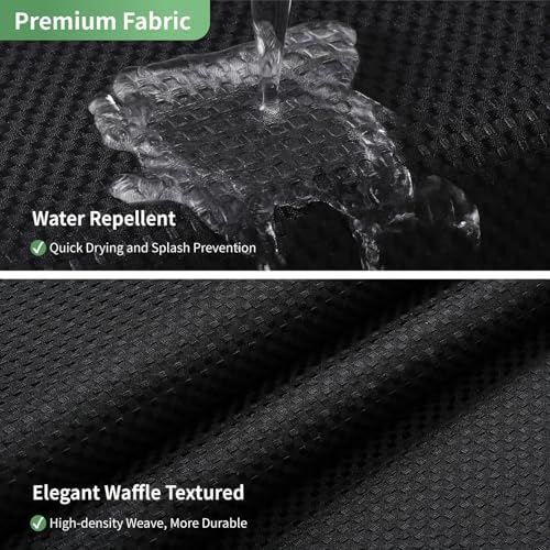 Eachope Black No Hook Shower Curtain with Snap-in Liner Set
