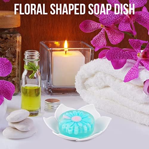 WhistenFla 2 Pack Lotus Flower Shape Silicone Soap Dish
