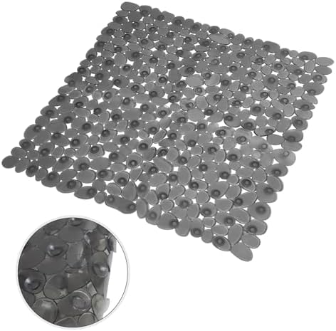 DONEHOS Translucent Grey 21x21 Inch Non-Slip Shower Mat