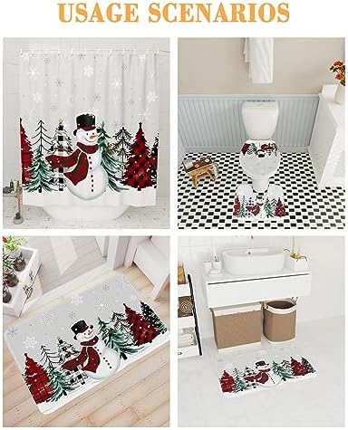 ZOE GARDEN Winter Snowman Shower Curtain Set