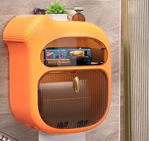 Perforation-Free Wall-Mounted Toilet Tissue Box Orange