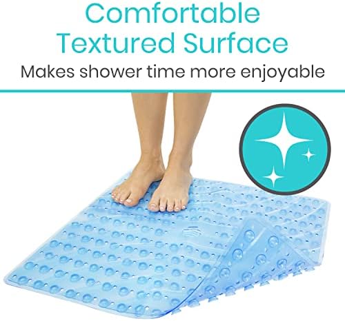 Vive Non-Slip Square Shower Mat with Suction Cups