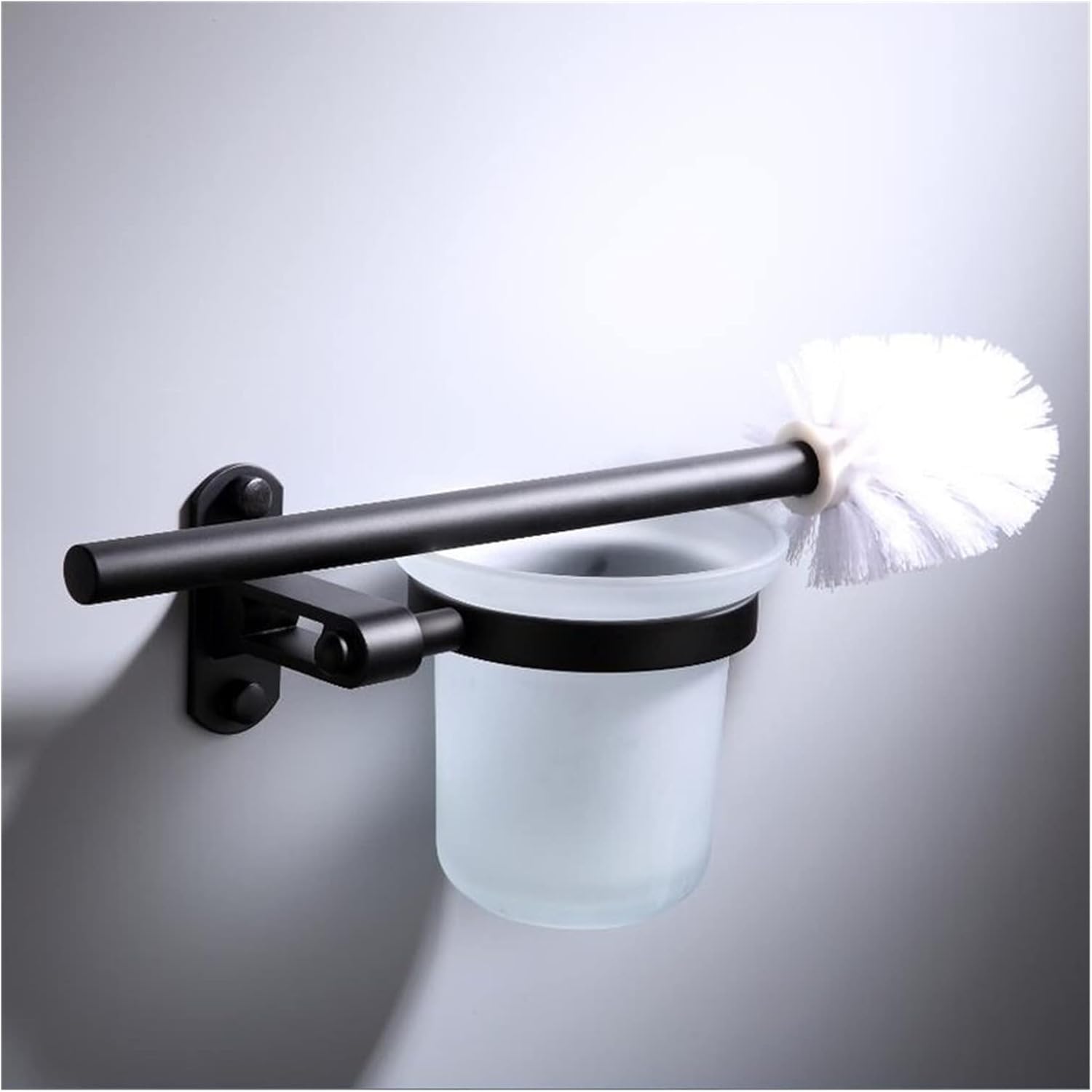 INPETS Black Space Aluminum Toilet Brush Holder