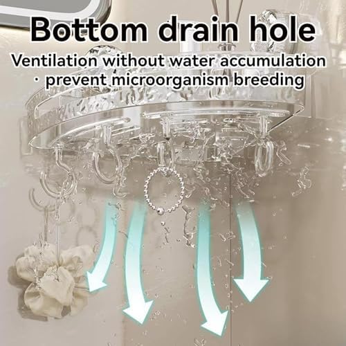 No Drill Shower Caddy with Suction Cups and Hooks