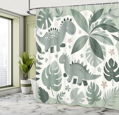 Ambesonne Dinosaur Shower Curtain Set