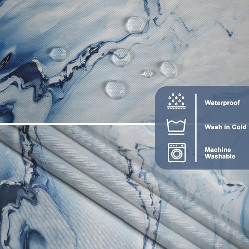 Marble Shower Curtain with Snap Liner 71x74 Inch 1