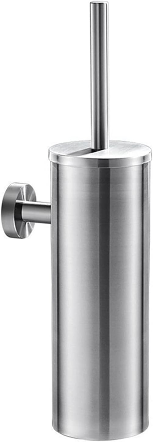 INPETS Black Toilet Brush with Stainless Steel Holder