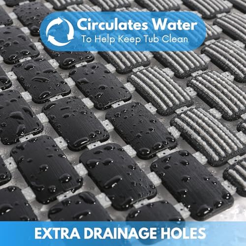 Non-Slip Shower Mat with Suction Cups and Drain Holes