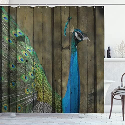 Ambesonne Peacock Shower Curtain 69 x 84 Brown Green