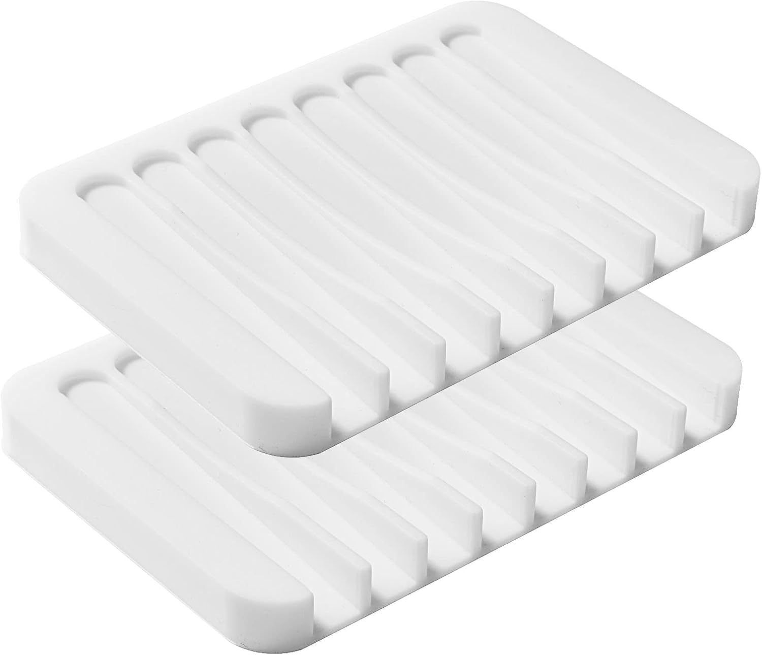 KAJUDA 2PCS Self Draining Soap Dishes with Anti-Slip Design