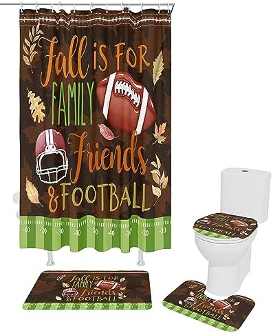 ZOE GARDEN Fall Thanksgiving Bathroom Set 36x72 Inches