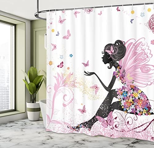 Ambesonne Fantasy Shower Curtain Set with Hooks 69 W x 70 L