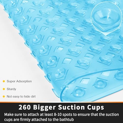 Non-Slip Bathtub Mat with Suction Cups and Drain Holes