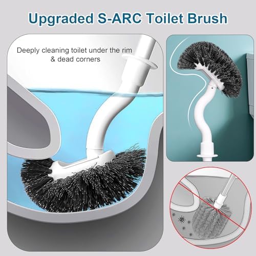 BKCOYSJ Toilet Brush Set 3 Pack with Holder 1