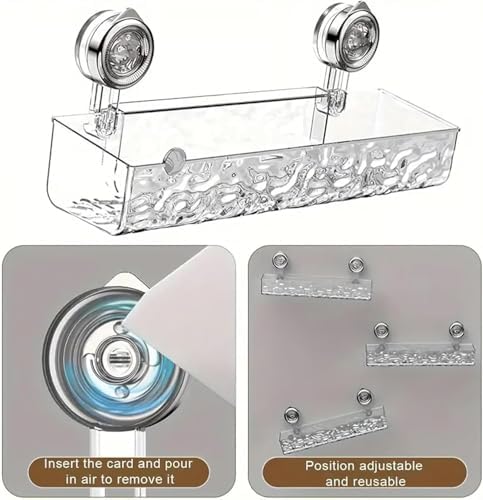 No Drill Shower Caddy with Suction Cups and Hooks