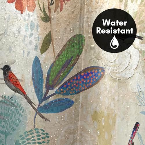 Americanflat 71x74 Floral Shower Curtain with 12 Hooks and Durable Metal Grommets