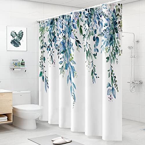 Extra Long Eucalyptus Leaves Shower Curtain 72x84 Inch