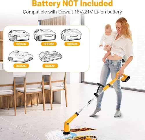 Denqir 1500 RPM Electric Spin Scrubber for Dewalt 20V Battery No Battery