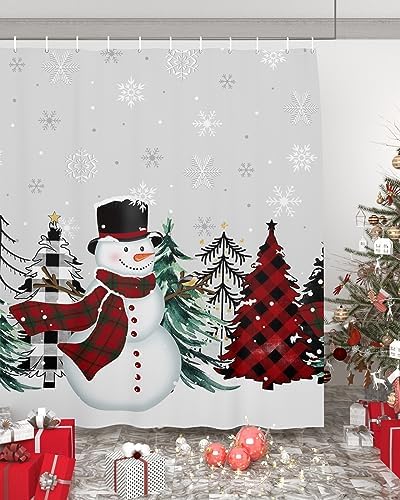 ZOE GARDEN Winter Snowman Shower Curtain Set