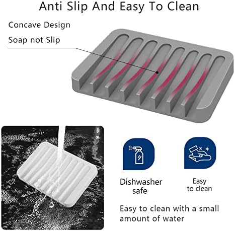 KAJUDA 2PCS Self Draining Soap Dishes with Anti-Slip Design