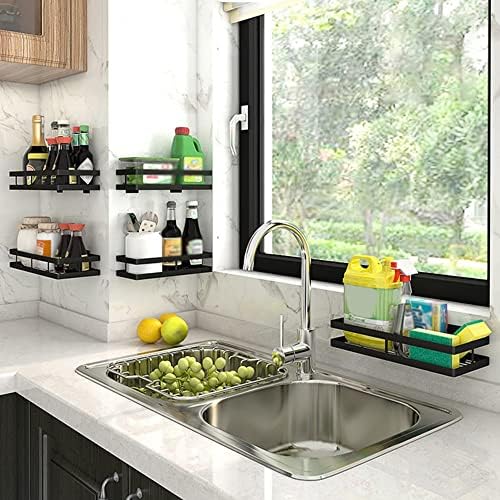 Shower Caddy Organizer with Raised Fence and Thick Frame